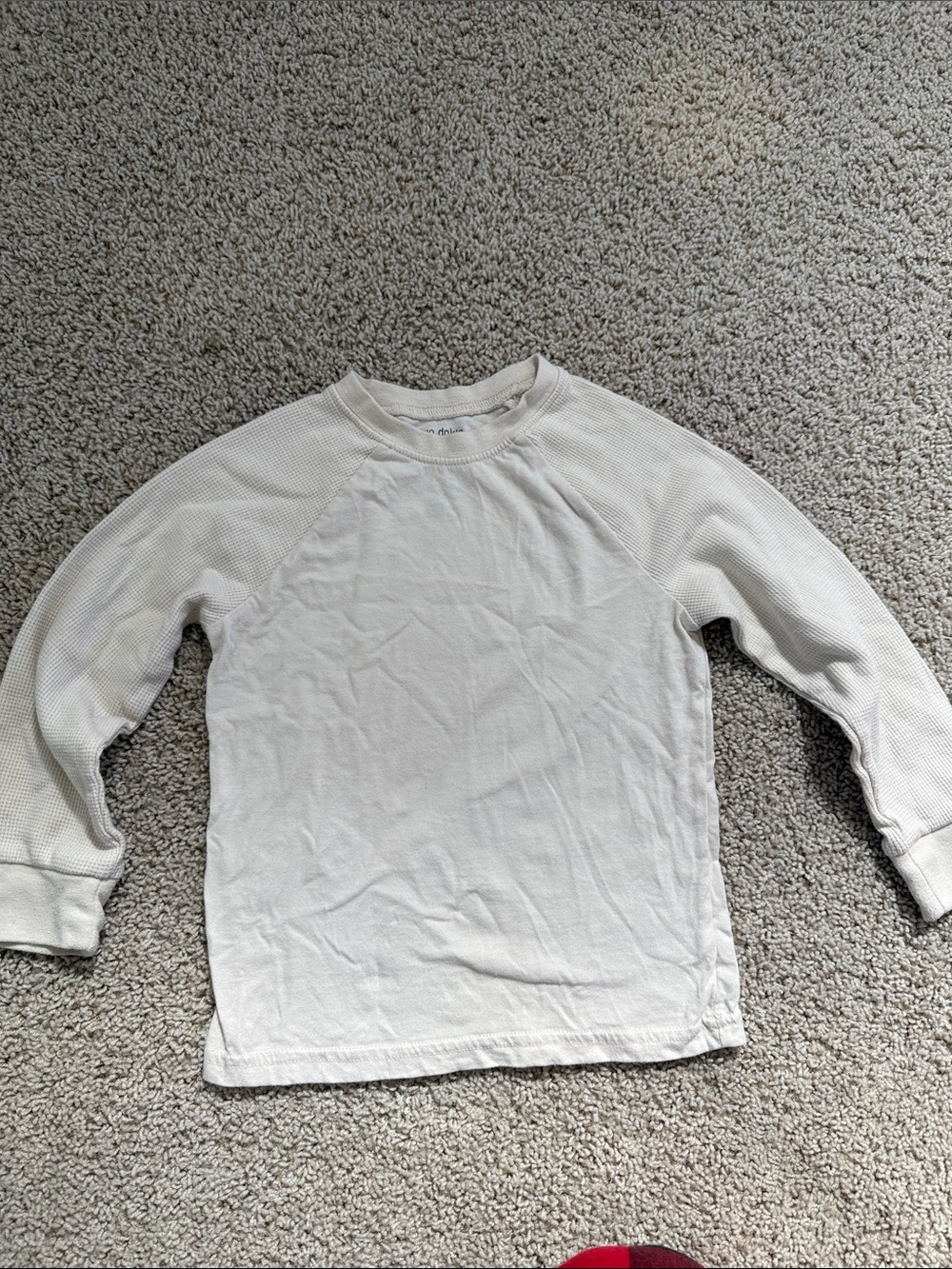 okie dokie Boys Cream Long-Sleeve Waffle Thermal Top